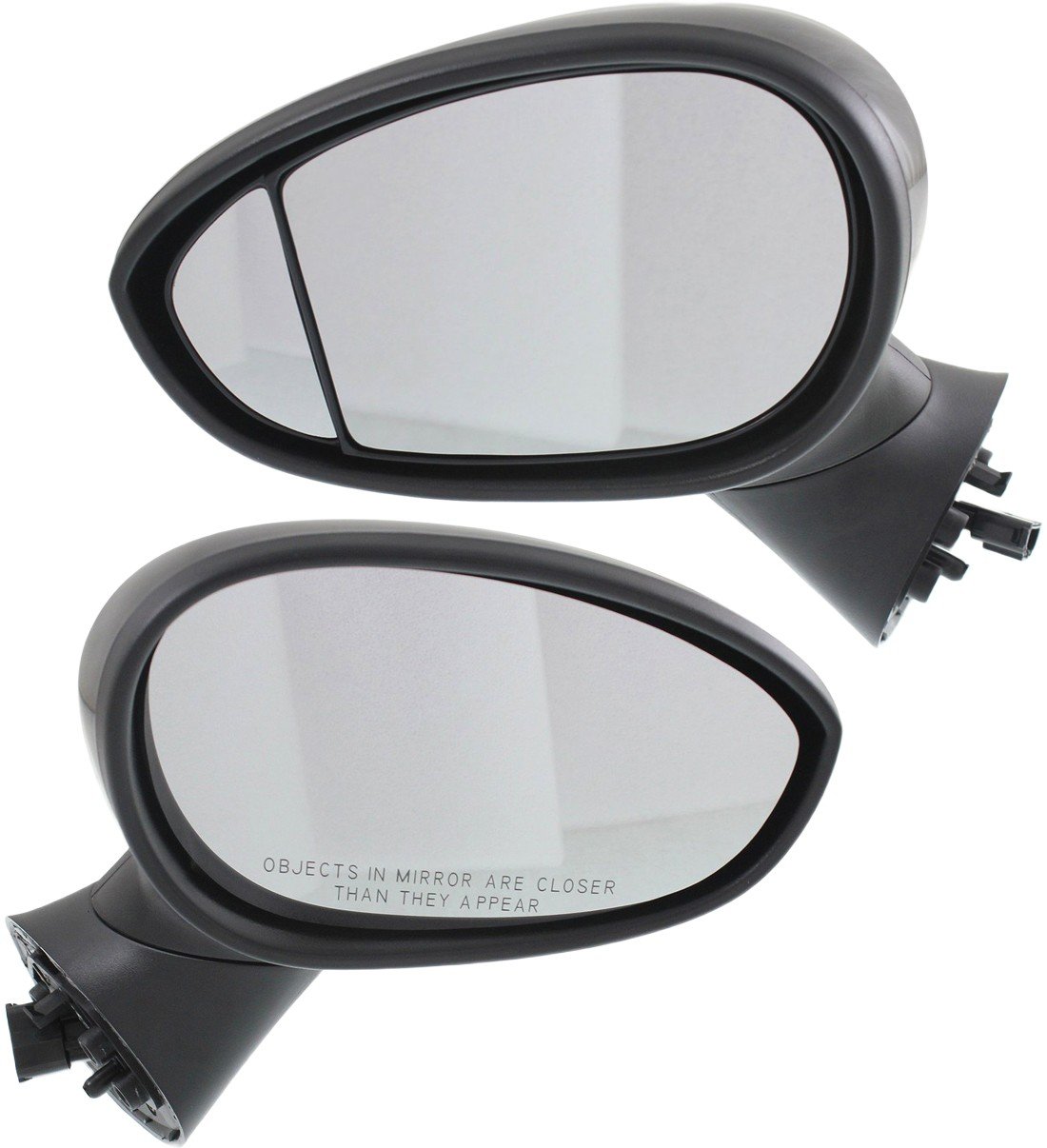 Power Heated Manual Folding Mirror Pair/Set for FIAT 500 Hatchback 2012-2018, Right (Passenger) and Left (Driver), Type 1, Paintable Replacement