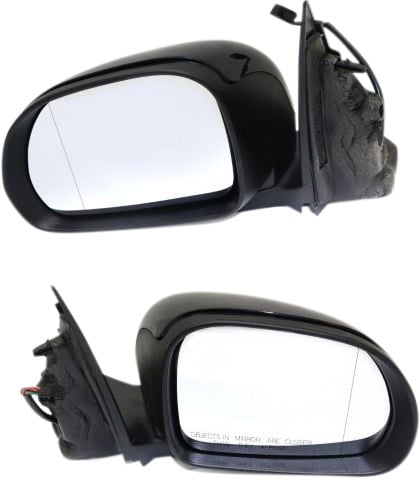 Power Mirror Pair/Set for FIAT 500L 2014-2020, Right (Passenger) and Left (Driver), Manual Folding, Heated, Paintable, with Temperature Sensor, without Blind Spot Detection, Memory, Puddle and Signal Light Replacement