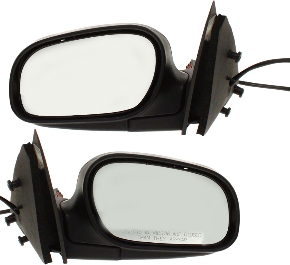 Power Heated Mirror Pair/Set for 2009-2011 Ford Crown Victoria/Grand Marquis, Right (Passenger) and Left (Driver), Manual Folding, Paintable, w/o Auto Dimming, Blind Spot Detection, Memory, and Signal Light Replacement