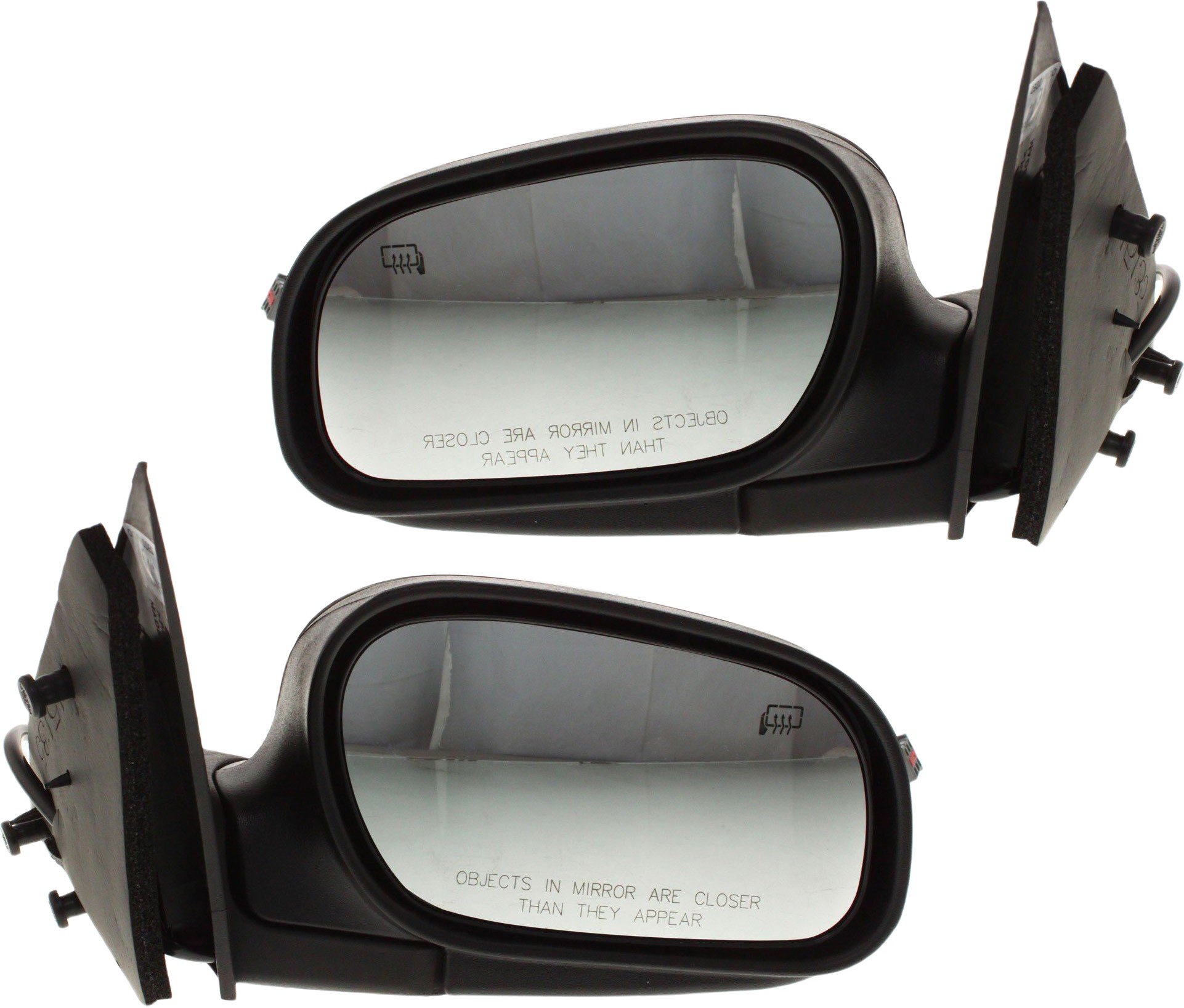 Power Mirror Pair/Set for 2009-2011 Ford Crown Victoria/Grand Marquis, Right (Passenger) and Left (Driver), Manual Folding, Heated, Paintable, without Auto Dimming, Blind Spot Detection, Memory, Signal Light Replacement