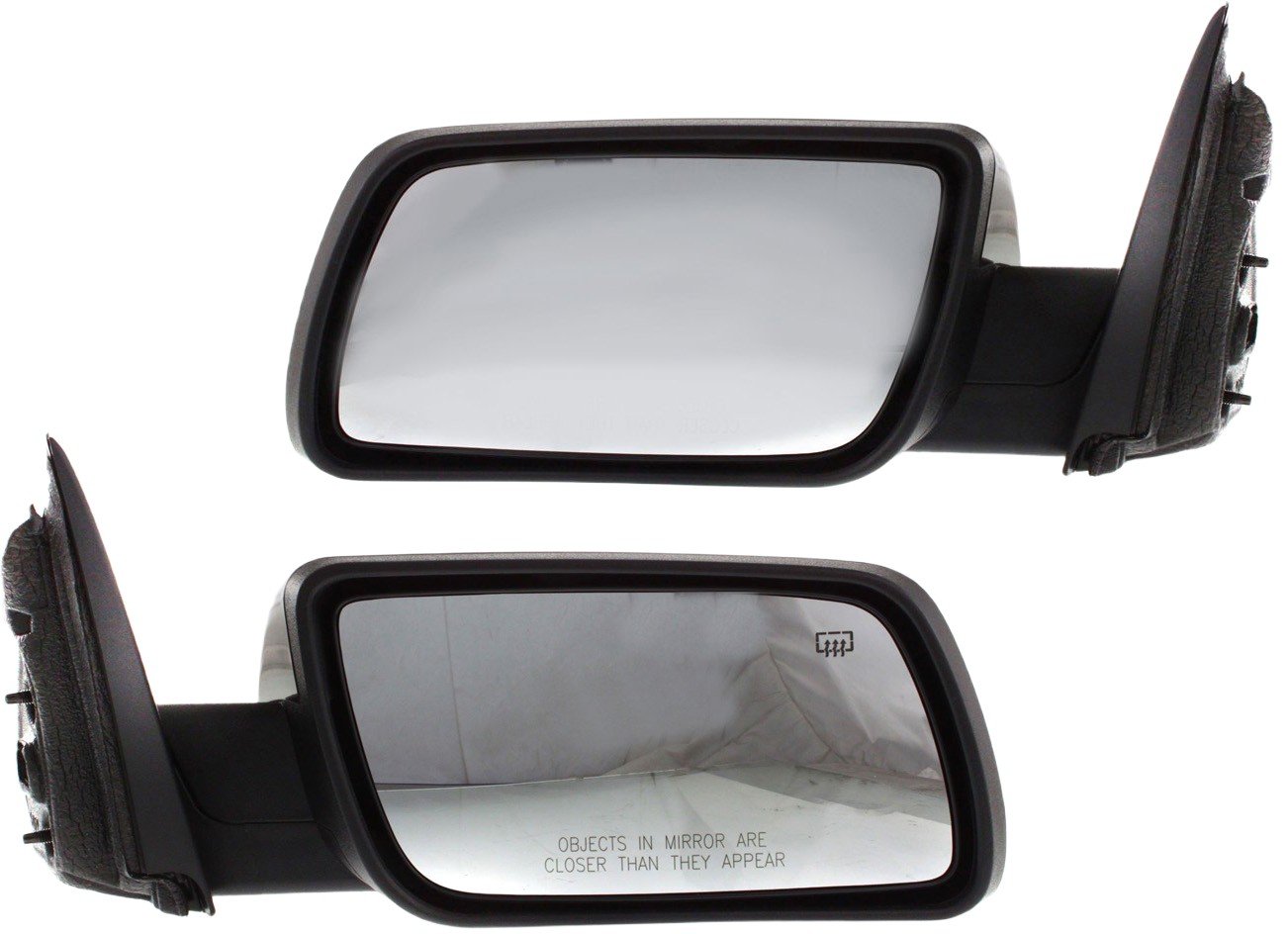 Power Heated Manual Folding Mirror Pair/Set for Flex 2009-2012, Right (Passenger) and Left (Driver), Paintable Without Memory and Puddle Light - Replacement