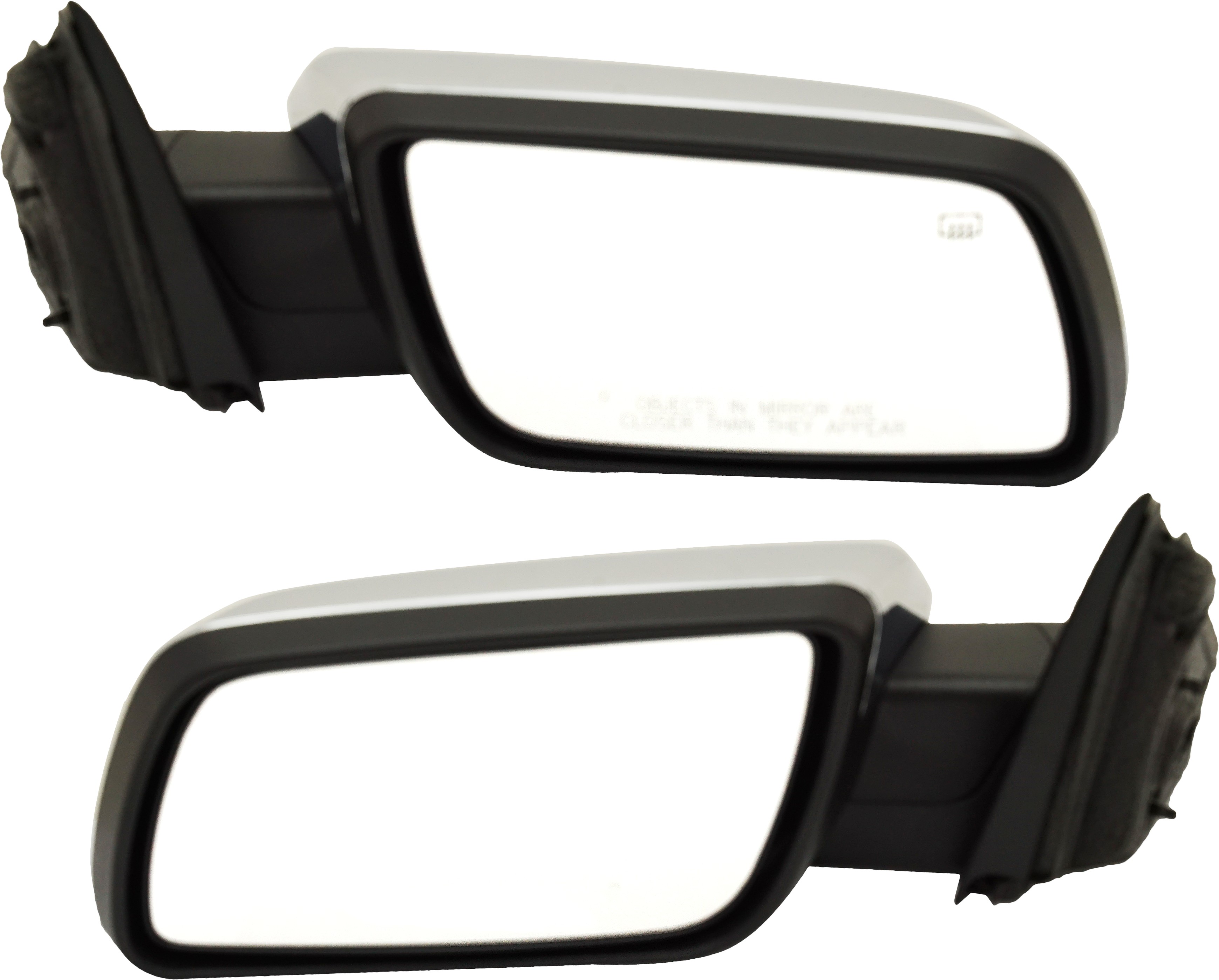 Mirror Pair/Set for Ford Flex 2009-2012 Right (Passenger) and Left (Driver), Power, Heated, Chrome, Manual Folding, with Memory and Puddle Light Replacement