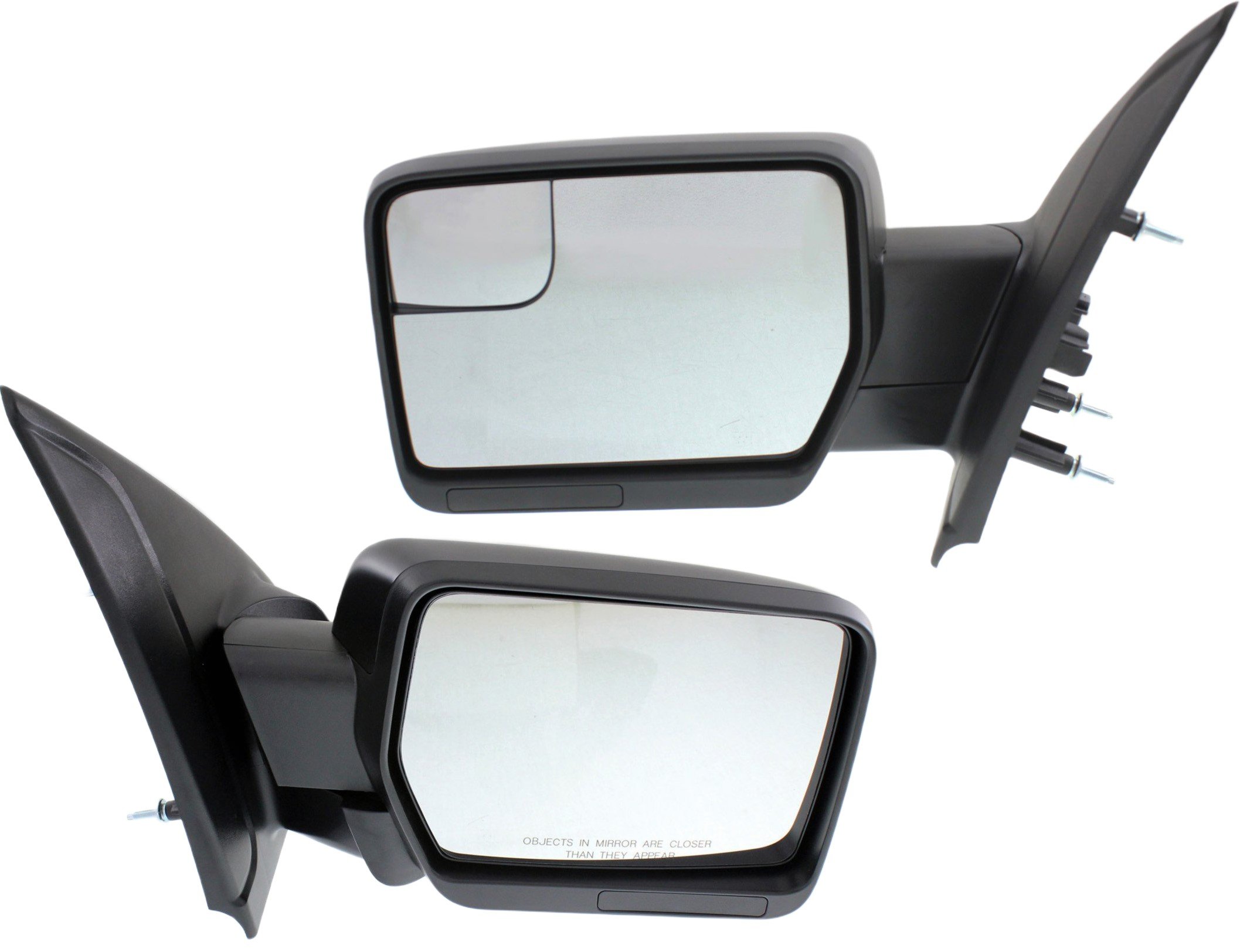 Power Mirror Pair/Set for Ford F-150 2011-2014, Right (Passenger) and Left (Driver), Manual Folding, Non-Heated, Without Memory, Signal and Puddle Light, Compatible with All Cab Types, Paintable Replacement