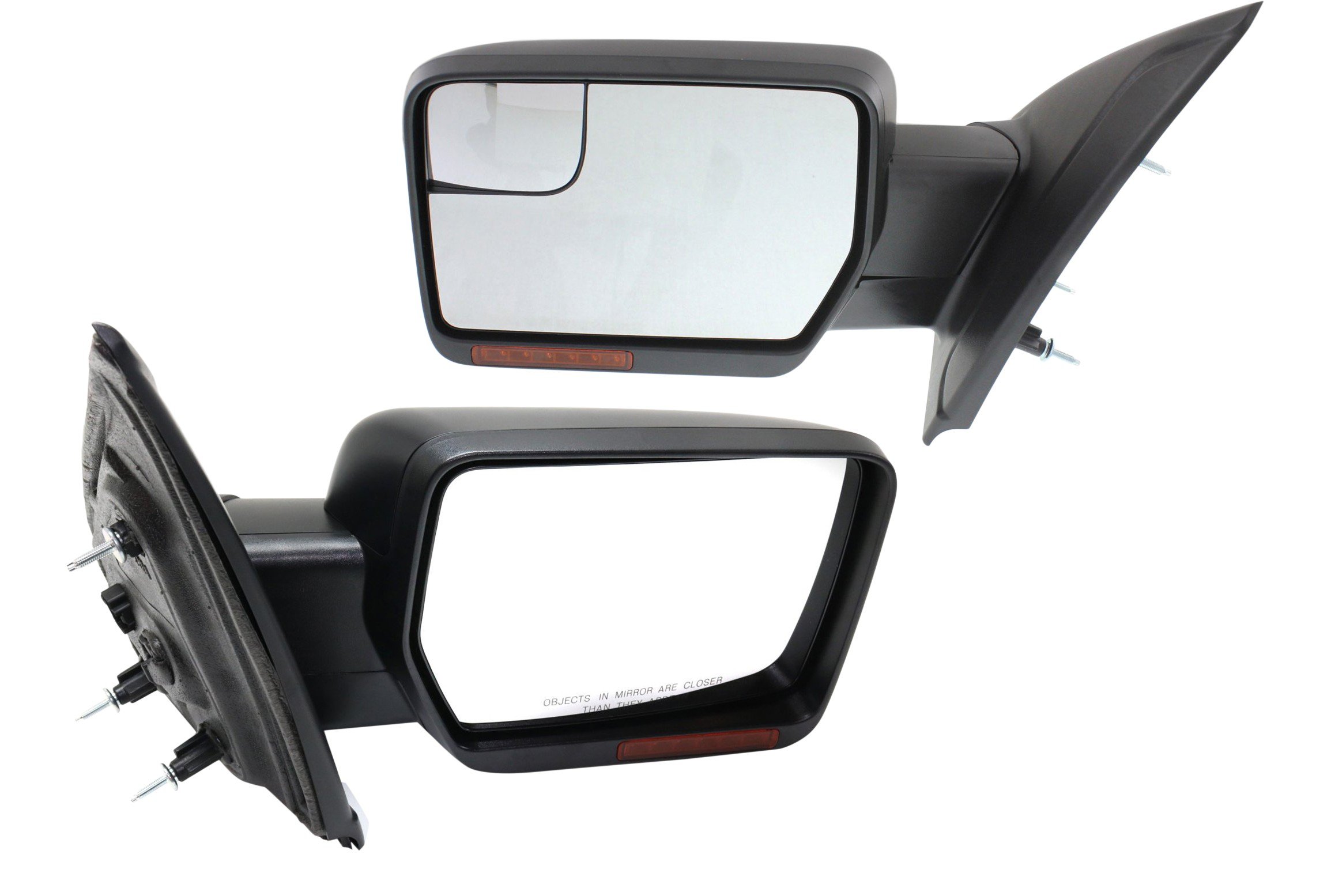Power Folding Heated Mirror Pair/Set for Ford F-150 2011-2014, Right (Passenger) and Left (Driver), w/ Memory, Signal and Puddle Light, Paintable, All Cab Types Replacement