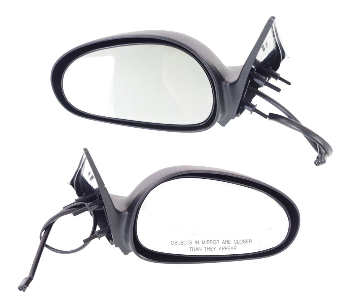 Power Mirror Pair/Set for 1996-1998 Ford Mustang, Right (Passenger) and Left (Driver), Non-Folding, Non-Heated, Textured Replacement