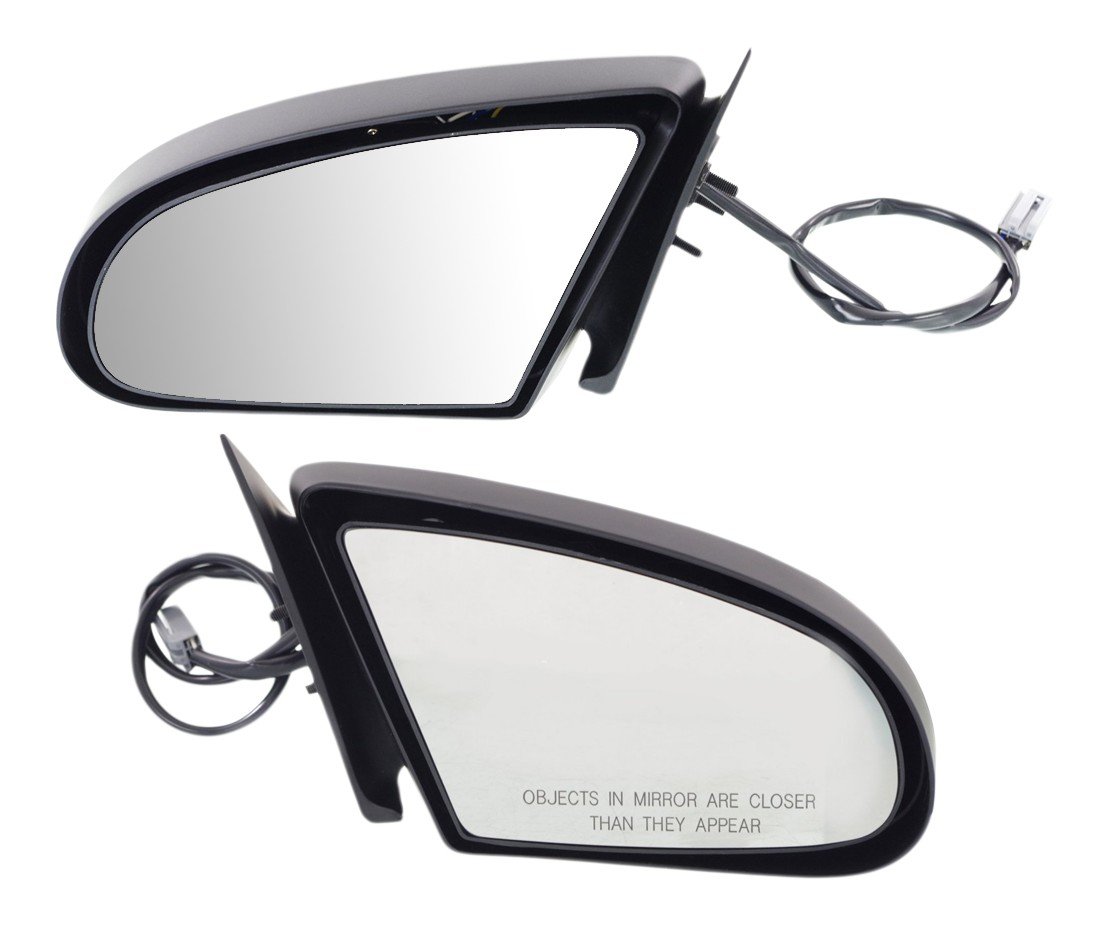 Mirror Pair/Set for Ford Cougar/Thunderbird 1989-1997, Right (Passenger) and Left (Driver), Power Adjustment, Manual Folding, Non-Heated, Textured Replacement