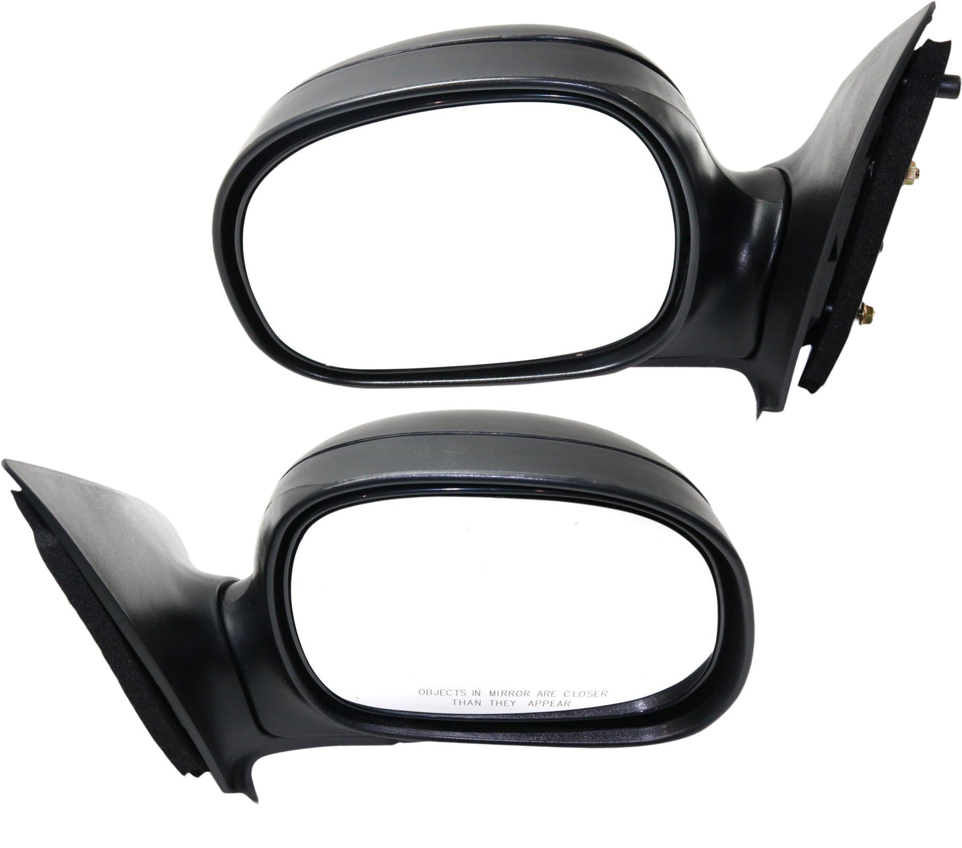 Manual Adjust Contour Style Mirror Pair/Set for Ford F-150 1997-2004 & Ford F-250 1997-1999, Manual Folding, Non-Heated, Textured, Suitable for All Cab Types, Right (Passenger) and Left (Driver), Replacement