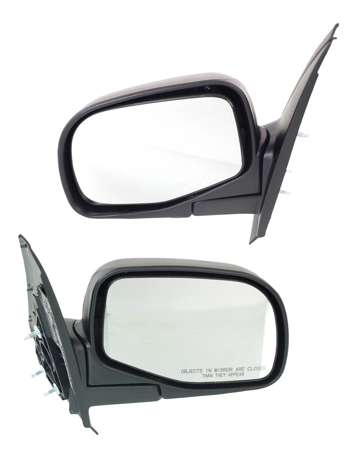 Manual Adjust and Manual Folding Mirror Pair/Set for 1995-2001 Ford Explorer, Right (Passenger) and Left (Driver) Sides, Non-Heated, Textured, Replacement