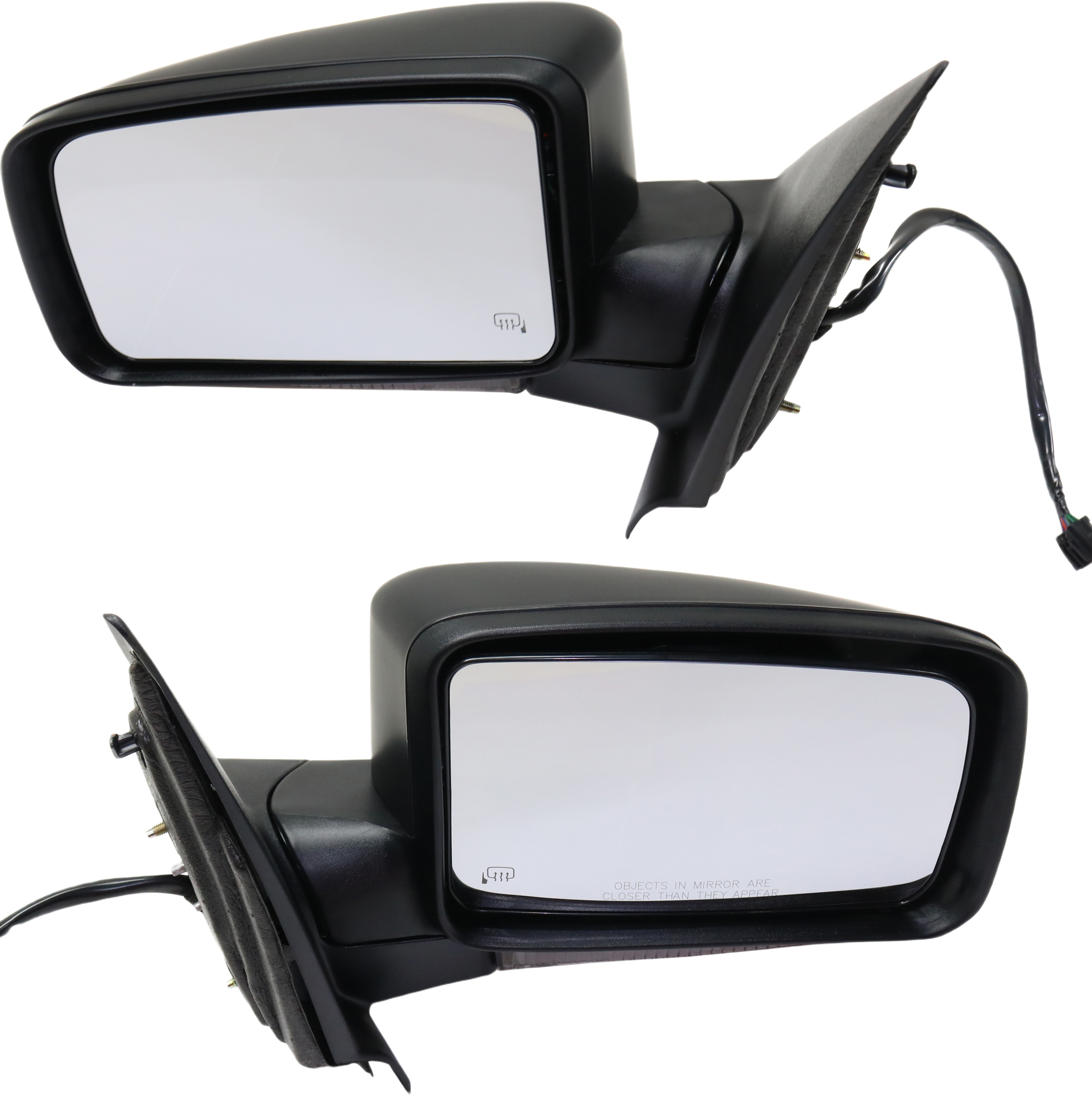 Mirror Pair/Set for Ford Expedition 2005-2006/Lincoln Navigator 2003-2006, Right (Passenger) and Left (Driver), Non-Towing, Power Folding, Heated, Paintable, with In-Housing Signal Light and Memory, without Auto Dimming and Blind Spot Detection Replacement