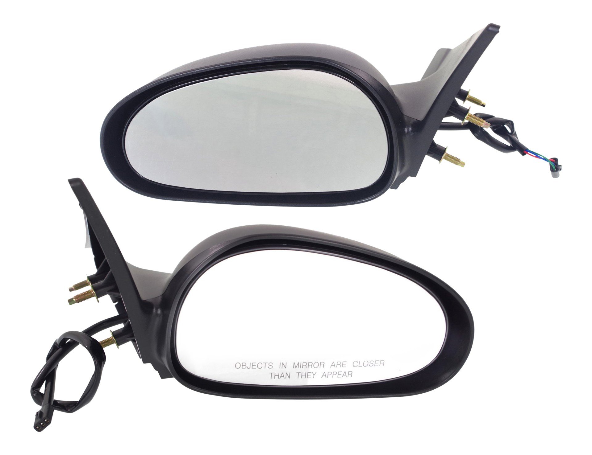 Power Mirror Pair/Set for 1999-2004 Ford Mustang, Right (Passenger) and Left (Driver), Non-Folding, Non-Heated, Textured, Excludes 2003-2004 Cobra Model, Replacement