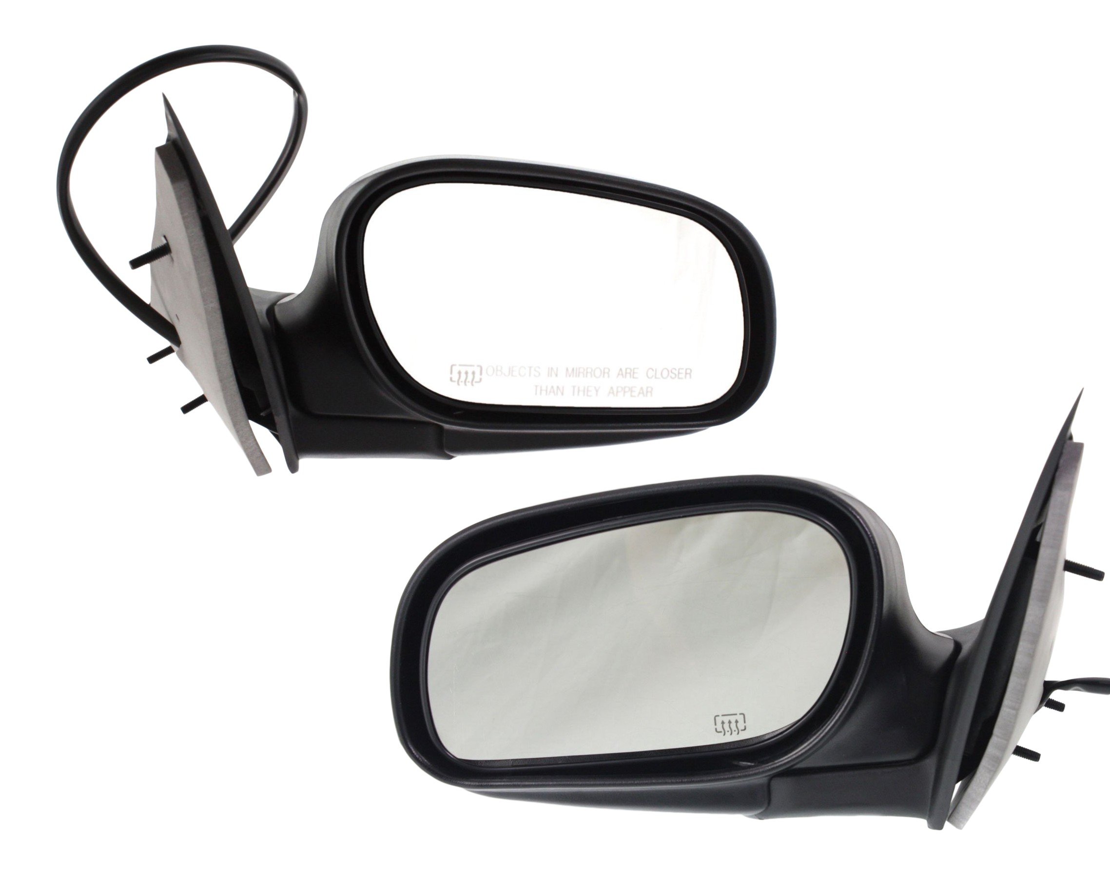 Mirror Pair/Set for 2002-2008 Ford Crown Victoria/2003-2008 Mercury Grand Marquis, Right (Passenger) & Left (Driver), Power Operated, Manual Folding, Heated, Paintable Replacement