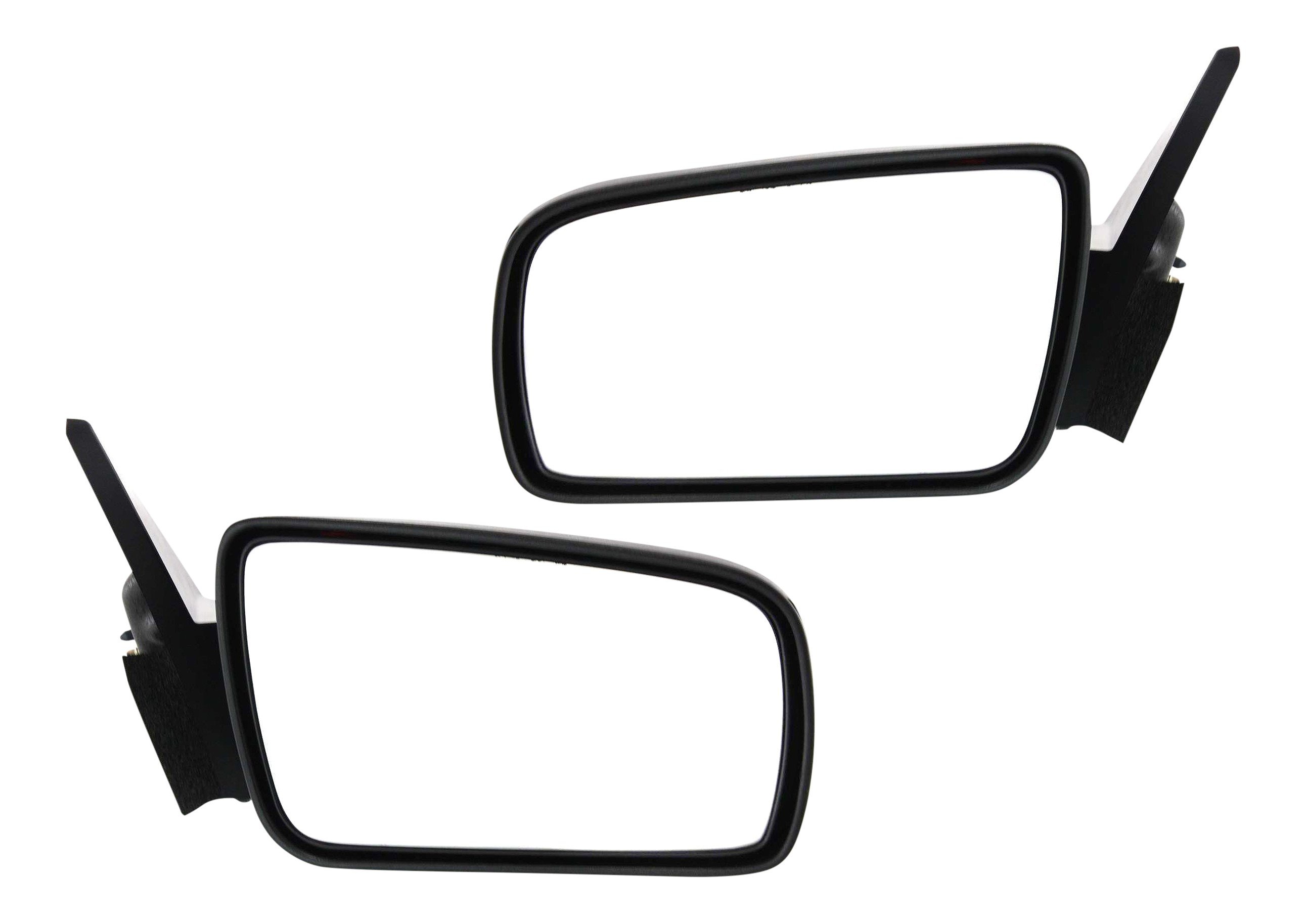 Mirror Pair/Set for 2005-2009 Ford Mustang, Right (Passenger) and Left (Driver), Power Adjustable, Non-Folding, Non-Heated, Textured Finish Replacement