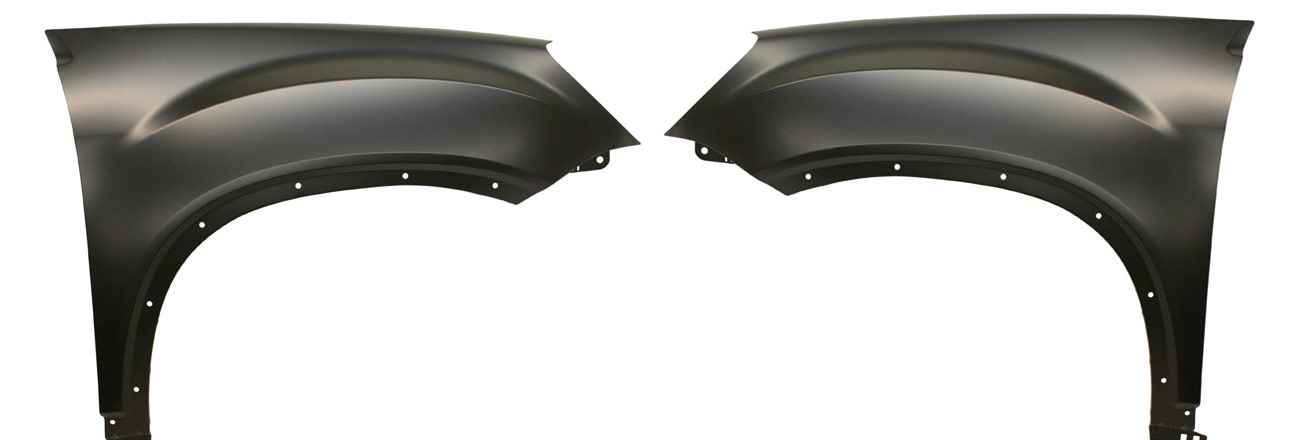 Front Fender Pair/Set for 2007-2012 GMC Acadia, Right (Passenger) and Left (Driver), Primed (Ready to Paint), Steel Replacement