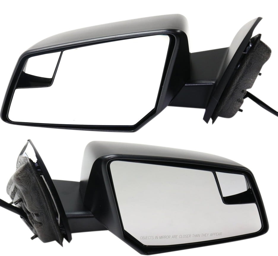 Mirror Pair/Set for GMC Acadia 2013-2015, Right (Passenger) and Left (Driver), Power, Manual Folding, Non-Heated, w/o Auto-Dimming, with BSD in Glass, w/o Turn Signal Light, w/o Memory, Non-Towing, Paintable Replacement