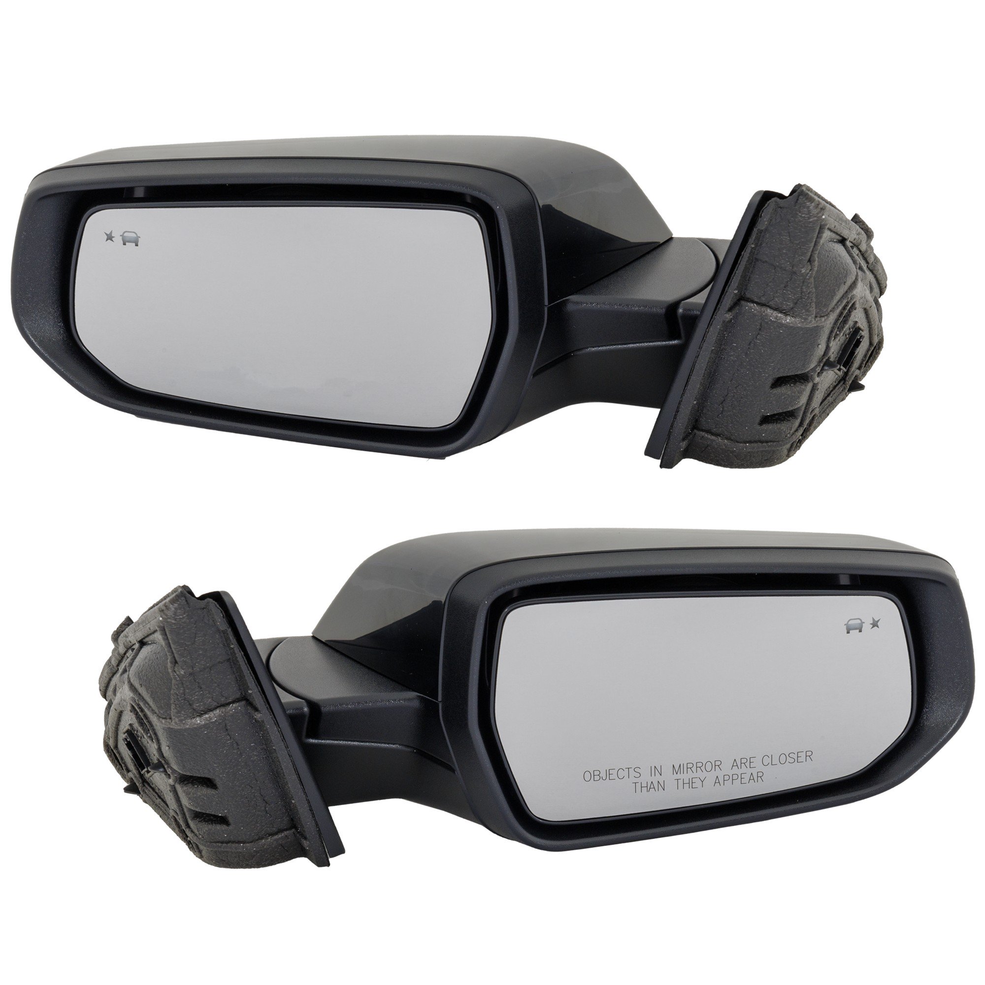 Mirror Pair/Set for 2016-2018 Chevrolet Malibu Premier Model, Right (Passenger) & Left (Driver), Power, Manual Folding, Heated, Paintable, with In-Housing Signal Light, Memory, Blind Spot Detection in Glass, Lane Change Assist, without Puddle Light, Auto-Dimming Replacement