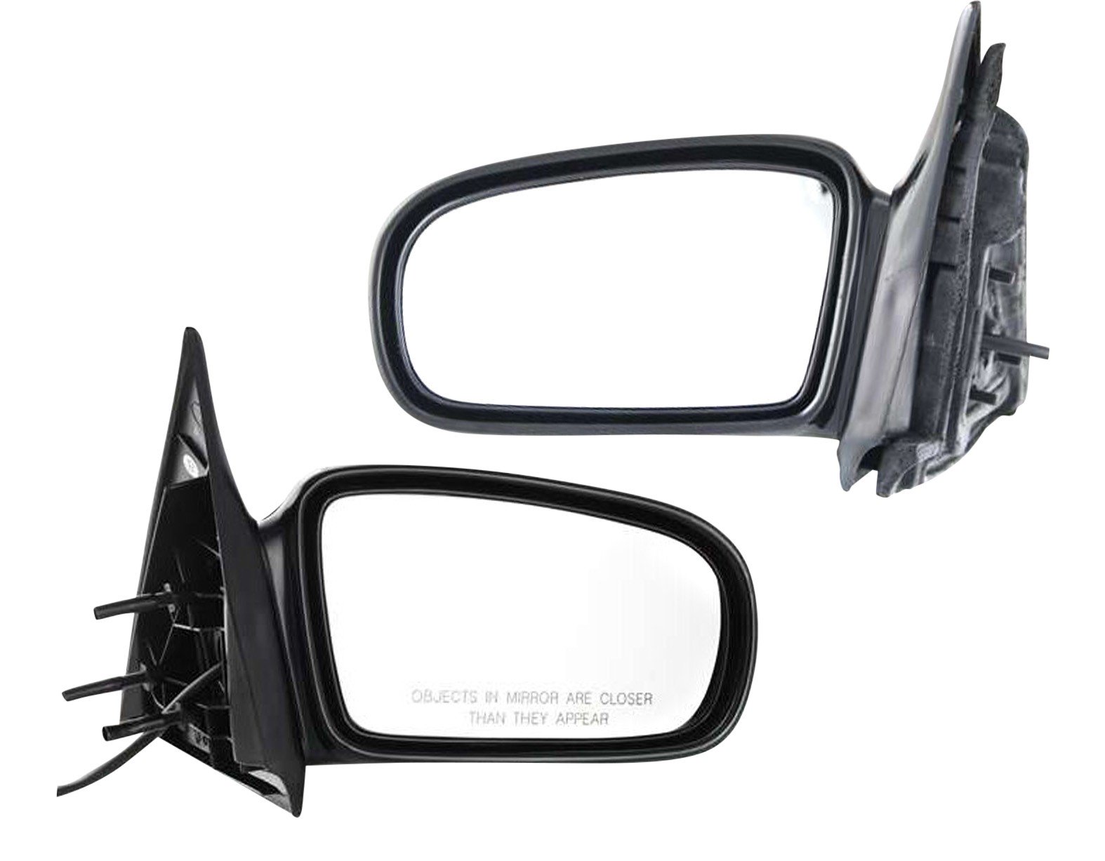 Power Mirror Pair/Set for Chevrolet Malibu 1997-2003/Classic 2004-2005, Right (Passenger) and Left (Driver), Non-Folding, Non-Heated, Paintable Replacement