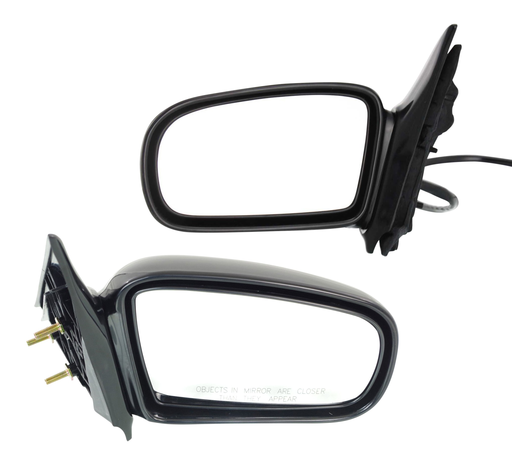 Manual Remote Mirror Pair/Set for Chevrolet Malibu 1997-2003/Classic 2004-2005, Right (Passenger) and Left (Driver), Manual Folding, Non-Heated, Paintable, Replacement
