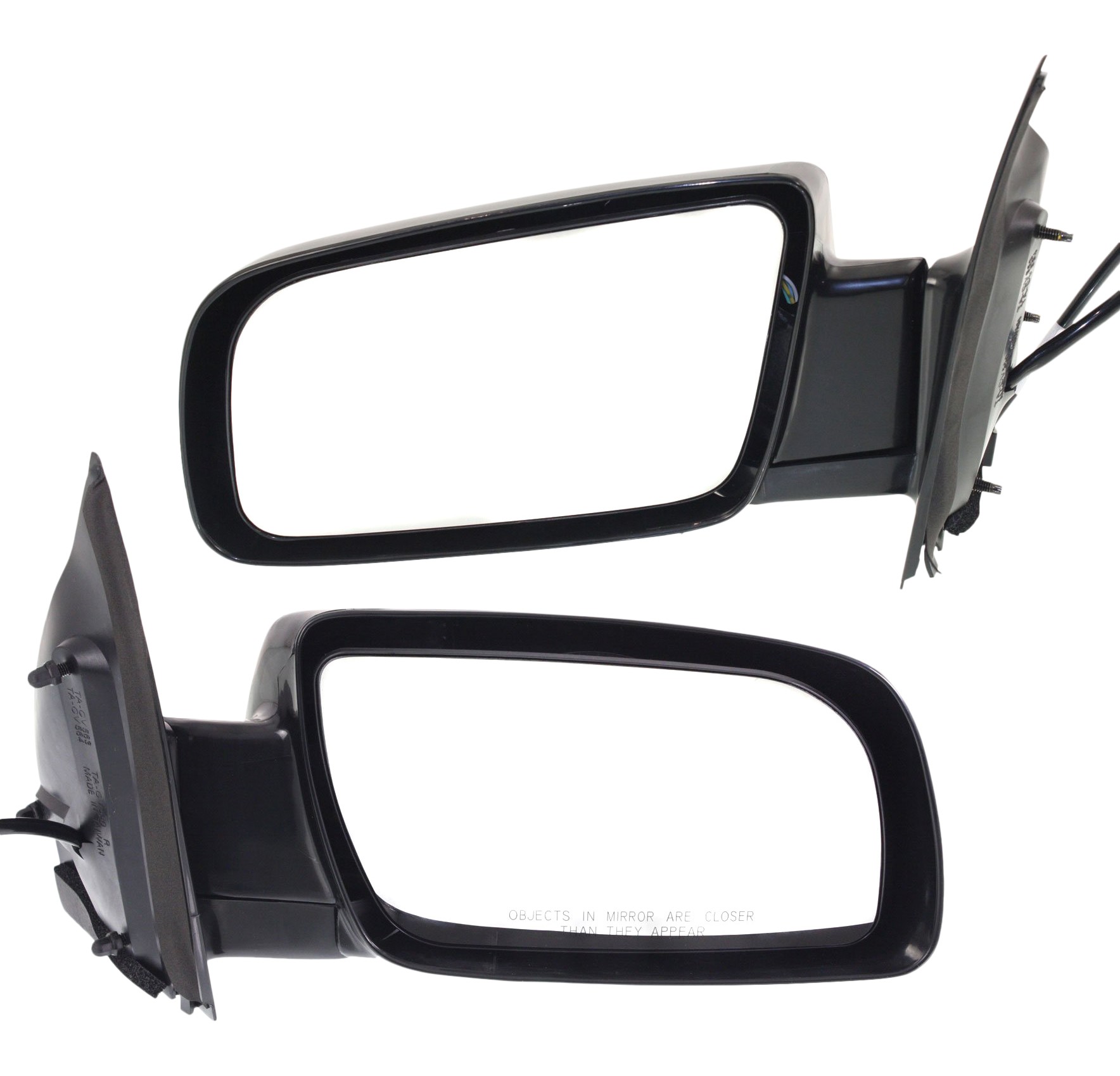 Power Folding Mirror RH (Right Passenger) and LH (Left Driver) for Astro 1988-1998, Non-Heated, Paintable, Below Eyeline - Replacement Pair/Set