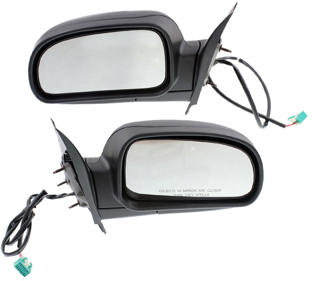 Mirror Pair/Set for GMC Envoy 2006-2009, Right (Passenger) and Left (Driver), Power, Manual Folding, Non-Heated, Textured, Without Auto Dimming, Blind Spot Detection, Memory, and Signal Light Replacement