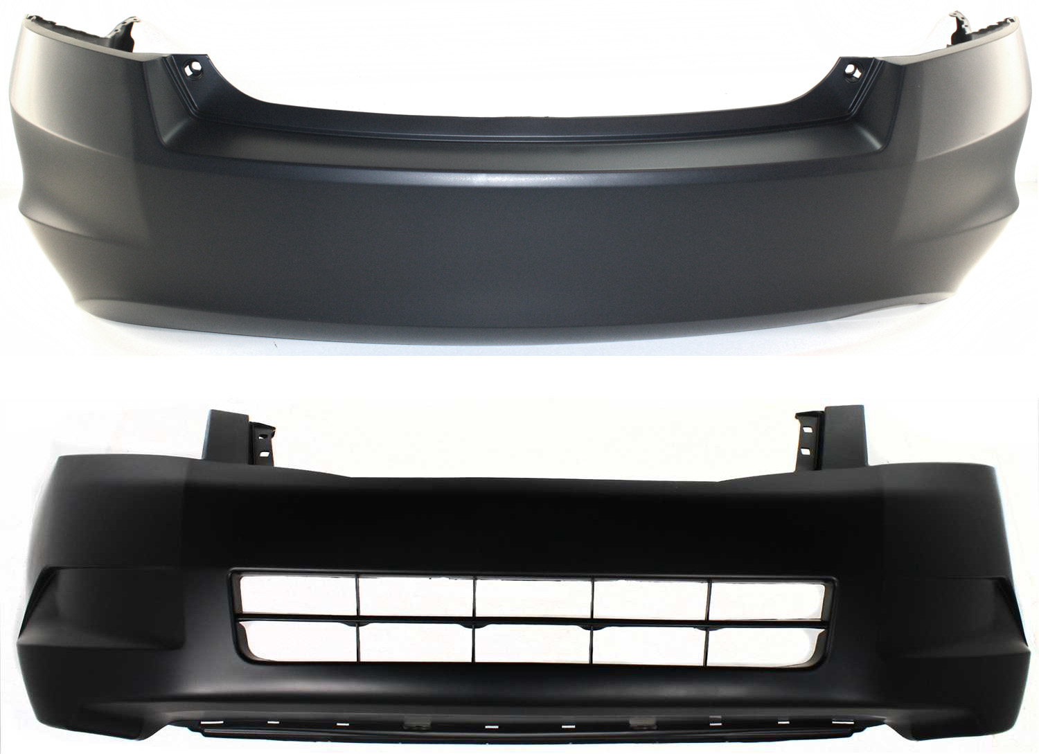 Front and Rear Bumper Cover Set for 2008-2010 Honda Accord Sedan, 4 Cylinder, Primed (Ready to Paint), Replacement