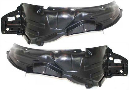 Front Fender Liner Pair/Set for 2007-2008 Honda Fit, Right (Passenger) and Left (Driver), USA Type, Replacement