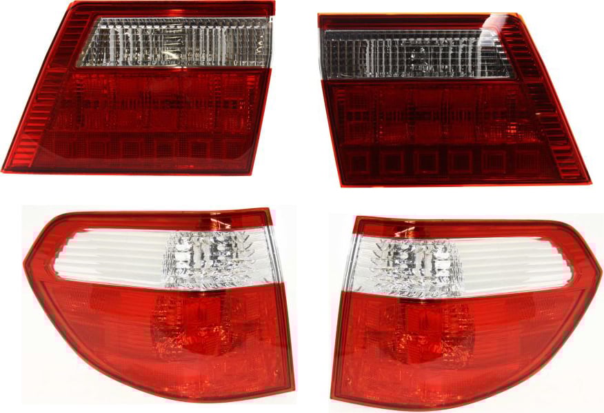 Tail Light Pair/Set for 2005-2007 Honda Odyssey, Replacement 4-Piece Inner and Outer Right (Passenger) and Left (Driver) Pair/Set