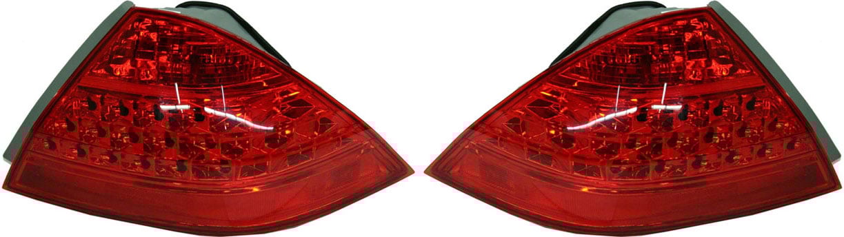 Tail Light Pair/Set for 2006-2007 Honda Accord, Outer Lens and Housing, Sedan, Right (Passenger) and Left (Driver) Side, Replacement