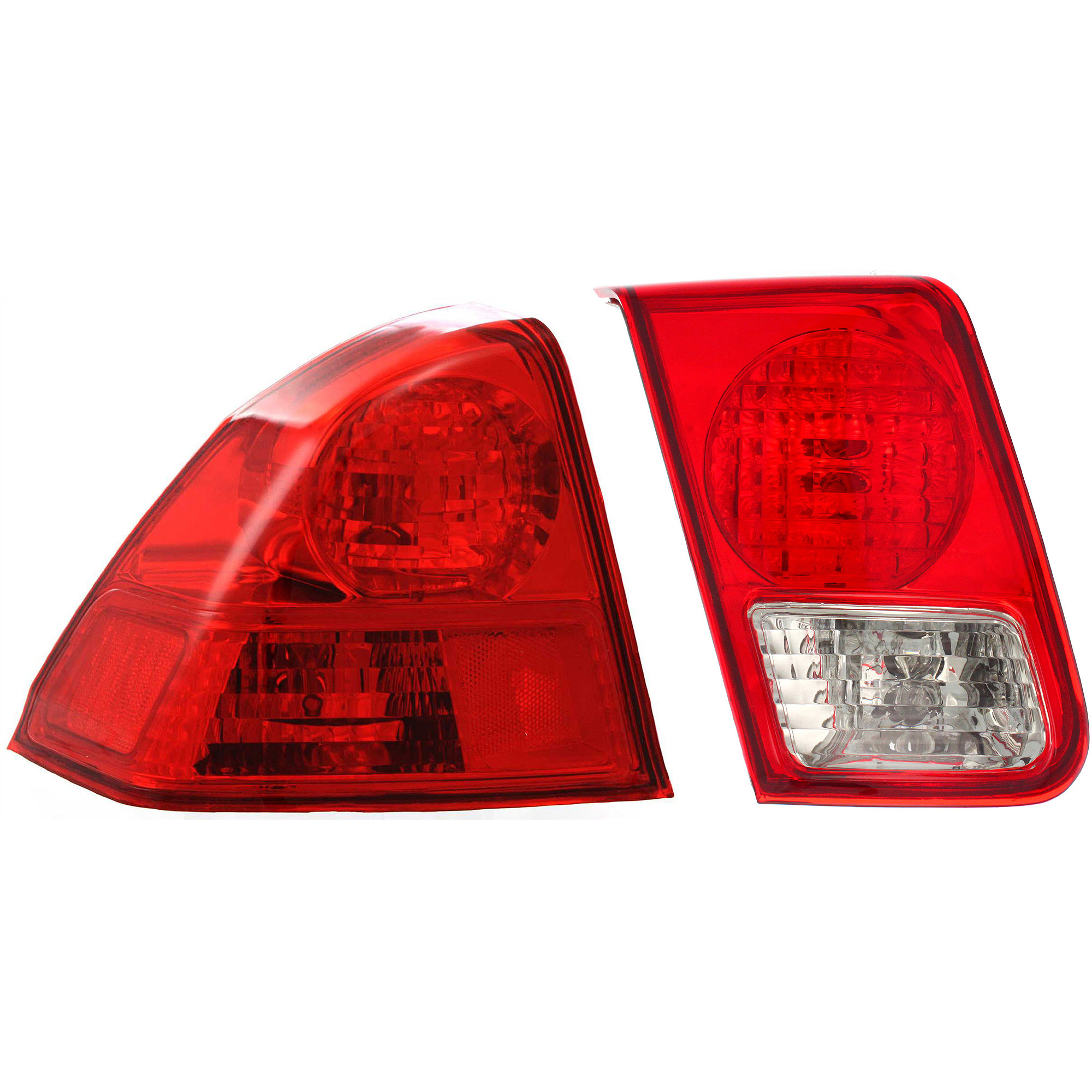 Tail Light Set for 2003-2005 Honda Civic Sedan, Inner and Outer, Halogen, Left (Driver) Side Replacement