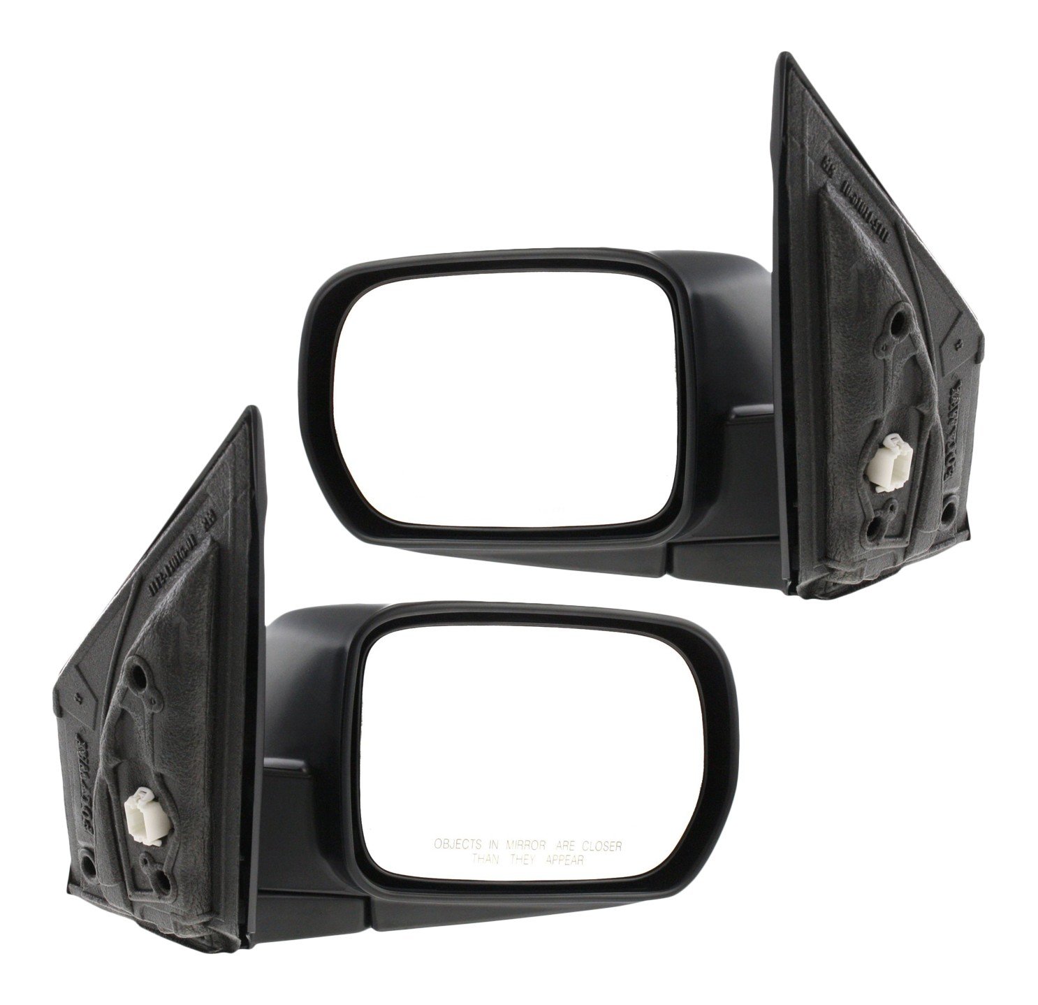 Pair/Set - Power Heated Manual Folding Mirrors for Honda Pilot EX Model 2003-2005, Right (Passenger) and Left (Driver), Paintable Replacement