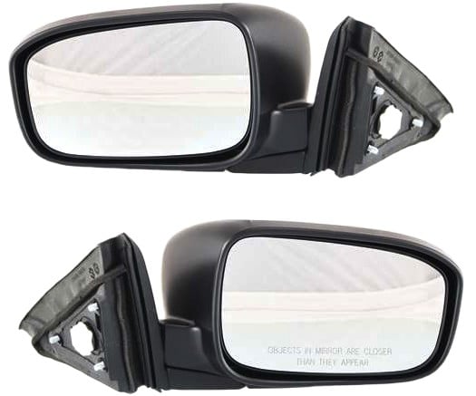 Mirror Pair/Set for 2003-2007 Honda Accord Coupe, Right (Passenger) and Left (Driver), Power Adjustable, Manual Folding, Non-Heated, Paintable, without Auto Dimming, BSD, Memory, Signal Light, Replacement