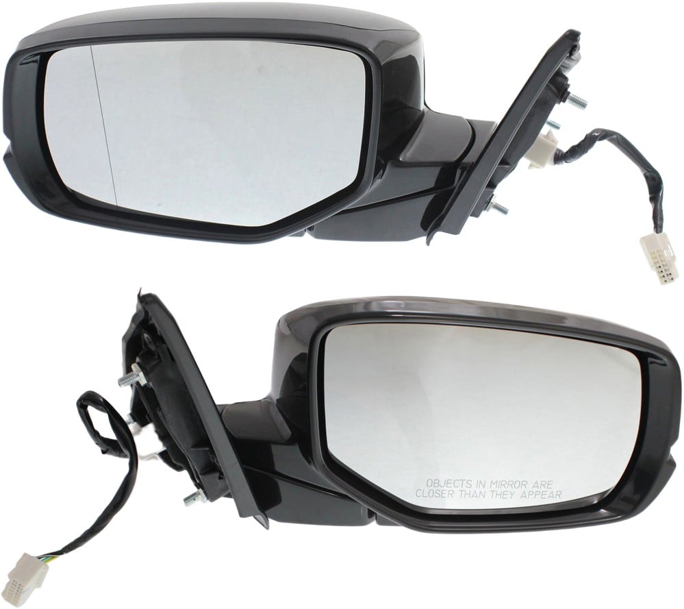 Mirror Pair/Set for Honda Accord 2013-2017, Right (Passenger) & Left (Driver), Power, Manual Folding, Heated, Paintable, with In-housing Signal Light, without Auto Dimming, Blind Spot Detection, & Memory Replacement