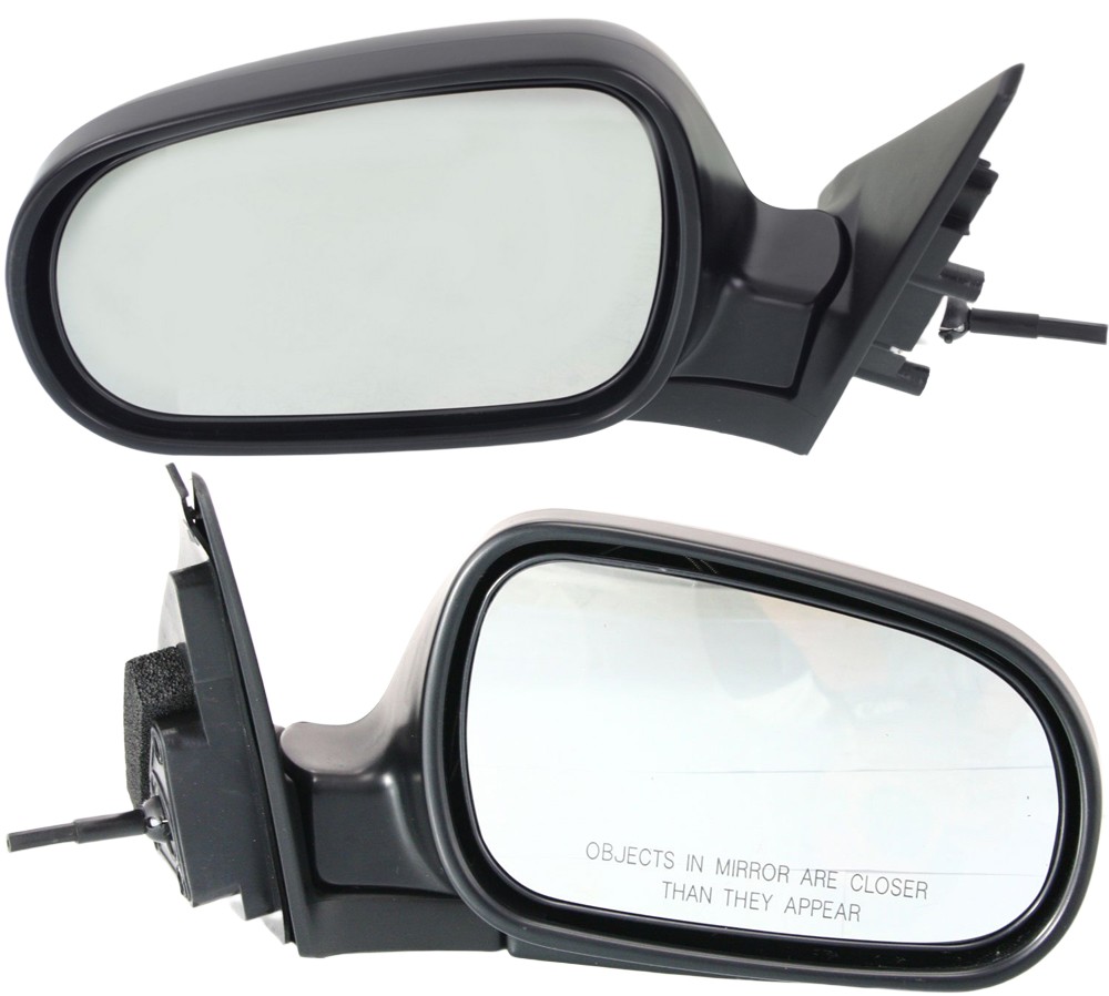 Manual Remote Mirror Pair/Set for 1990-1993 Honda Accord Sedan, Right (Passenger) and Left (Driver), Manual Folding, Non-Heated, Paintable, Replacement