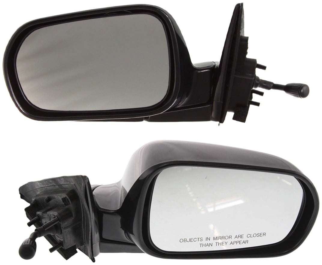 Manual Remote Mirror Pair/Set for 1998-2002 Honda Accord Sedan, Right (Passenger) & Left (Driver), Manual Folding, Non-Heated, Paintable Replacement