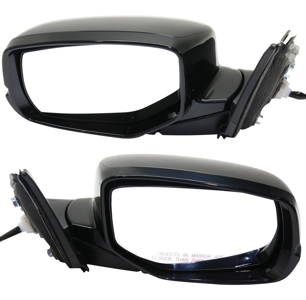 Mirror Pair/Set for Honda Accord 2016-2017, Right (Passenger) and Left (Driver), Power Controlled, Manual Folding, Heated, Paintable, with In-Housing Signal Light, without Auto Dimming, BSD, and Memory Replacement