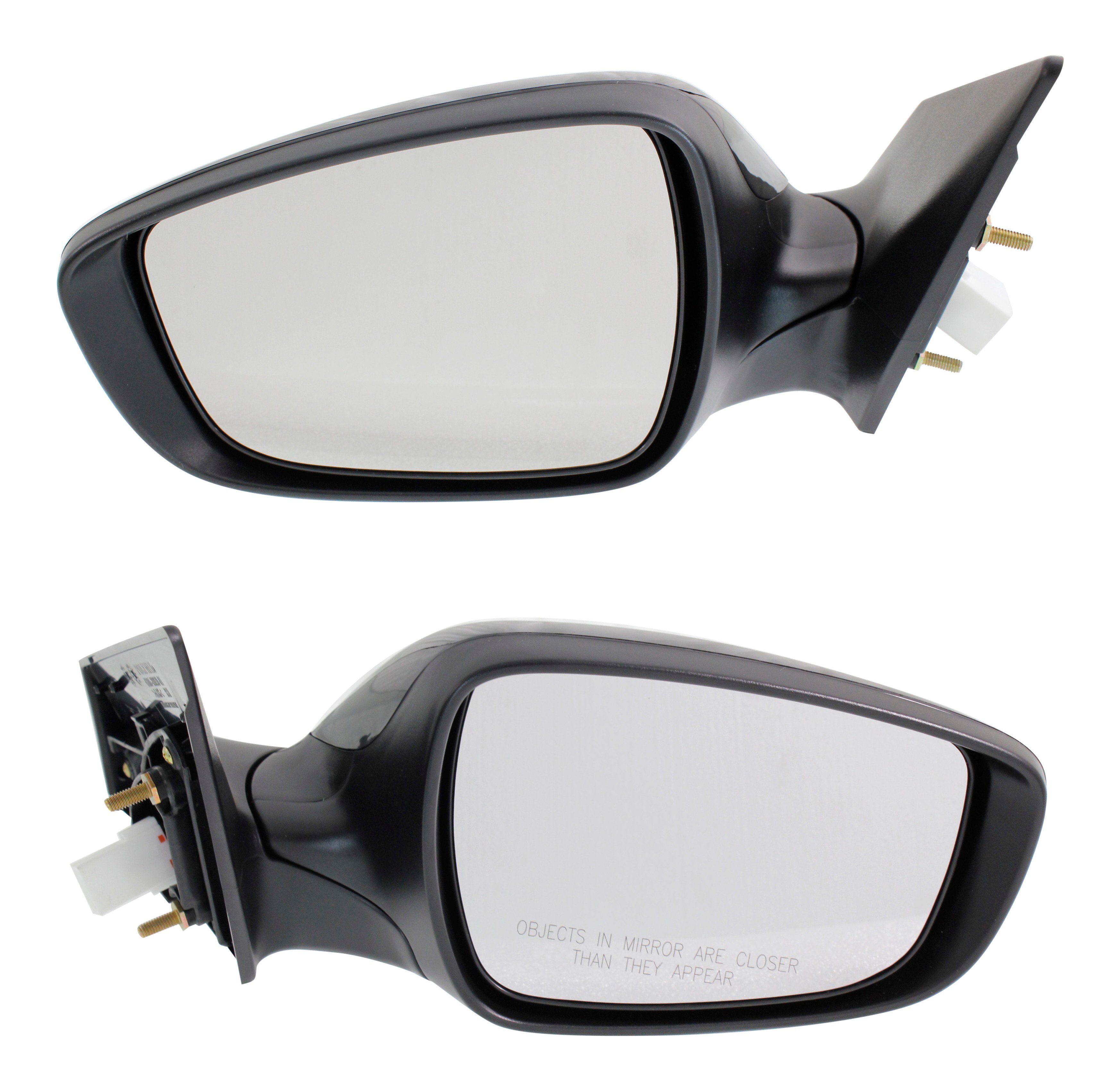Mirror Pair/Set for Hyundai Elantra 2016-2016, Right (Passenger) and Left (Driver), Power, Manual Folding, Non-Heated, Paintable, w/o Auto Dimming, BSD, Memory, without Signal Light - Replacement