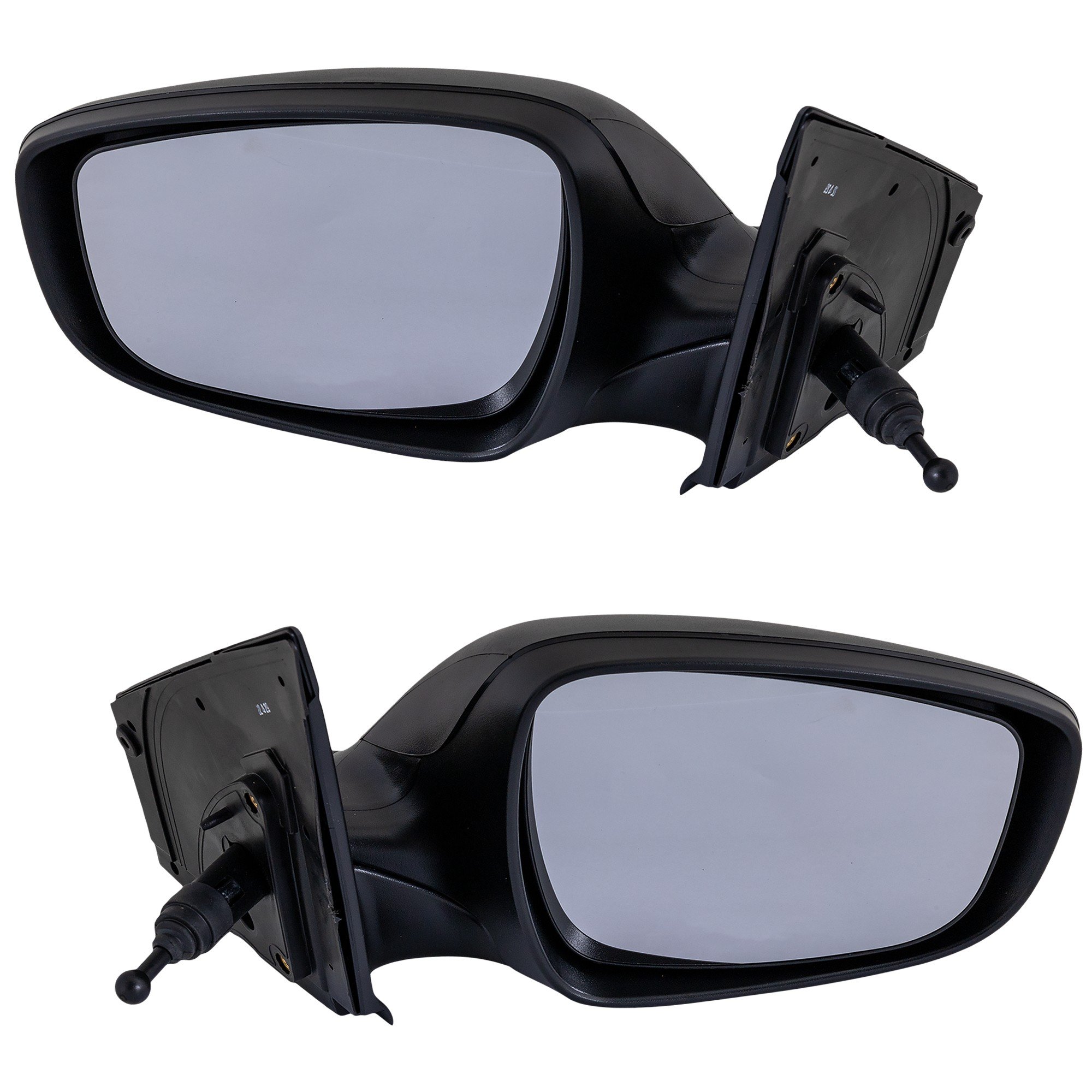 Manual Adjust Textured Black Mirror Pair/Set for Hyundai Accent 2012-2017, Right (Passenger) and Left (Driver), Manual Folding, Non-Heated, without Auto Dimming, Blind Spot Detection, Memory, Signal Light Replacement