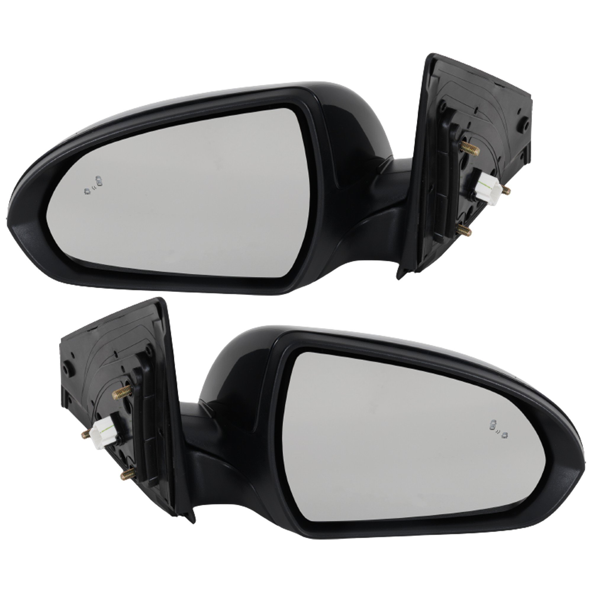 Power Heated Mirror Pair/Set for Hyundai Elantra 2017-2020, Manual Folding, Paintable, with Blind Spot Glass, without Auto Dimming and Memory, Includes Right (Passenger) and Left (Driver) Mirrors with Signal Light, Replacement