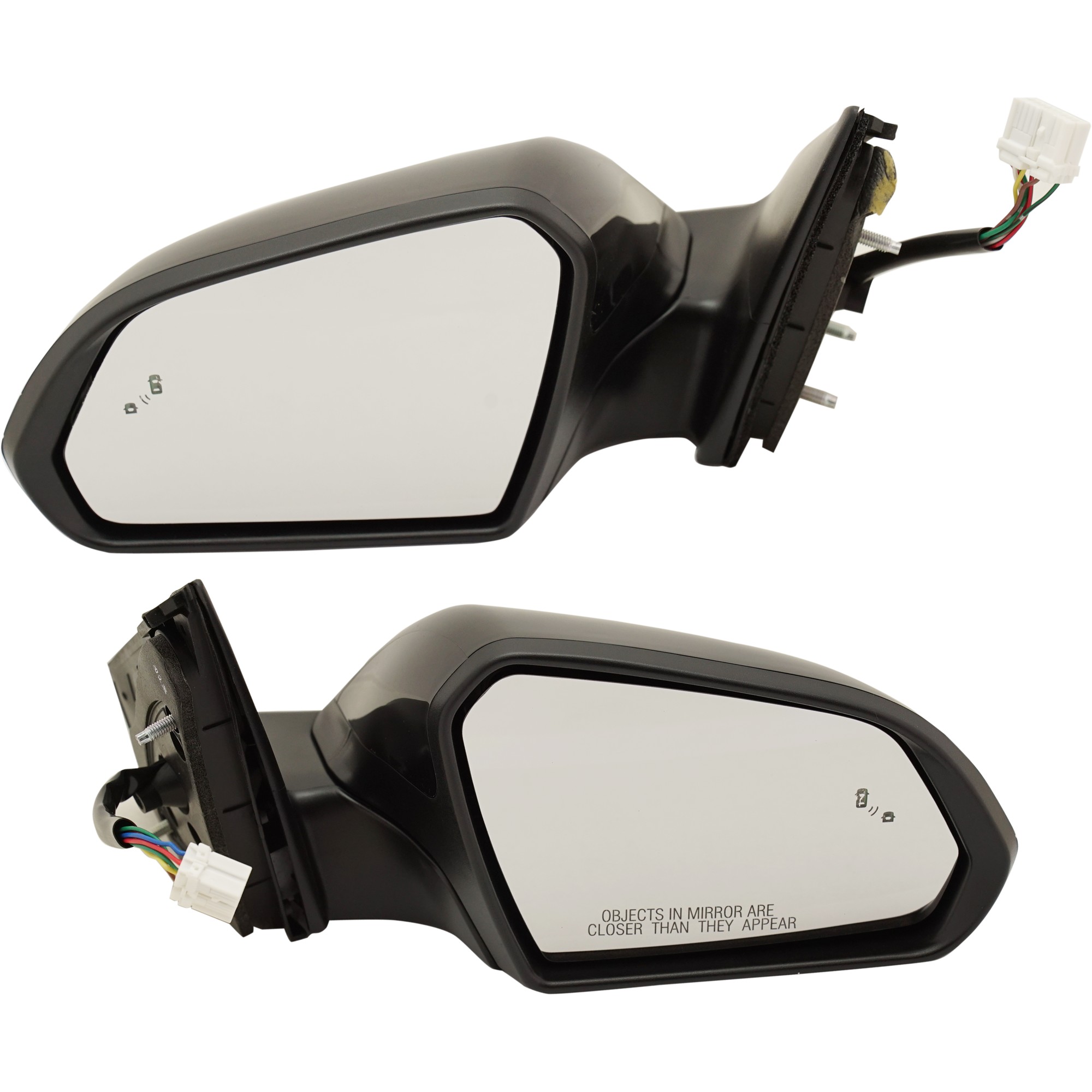Power Mirror Pair/Set for Hyundai Sonata 2015-2017, Manual Folding, Heated, Paintable, with Blind Spot Detection and Signal Light, without Memory, Right (Passenger) and Left (Driver) Replacement