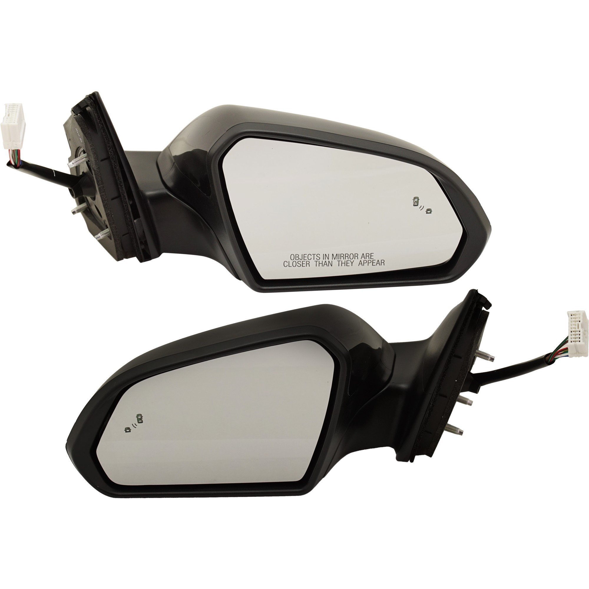 Power Mirror Pair/Set for Hyundai Sonata 2018-2019, Right (Passenger) and Left (Driver), Manual Folding, Heated, Paintable, with Blind Spot Detection and Signal Light, without Memory, Replacement