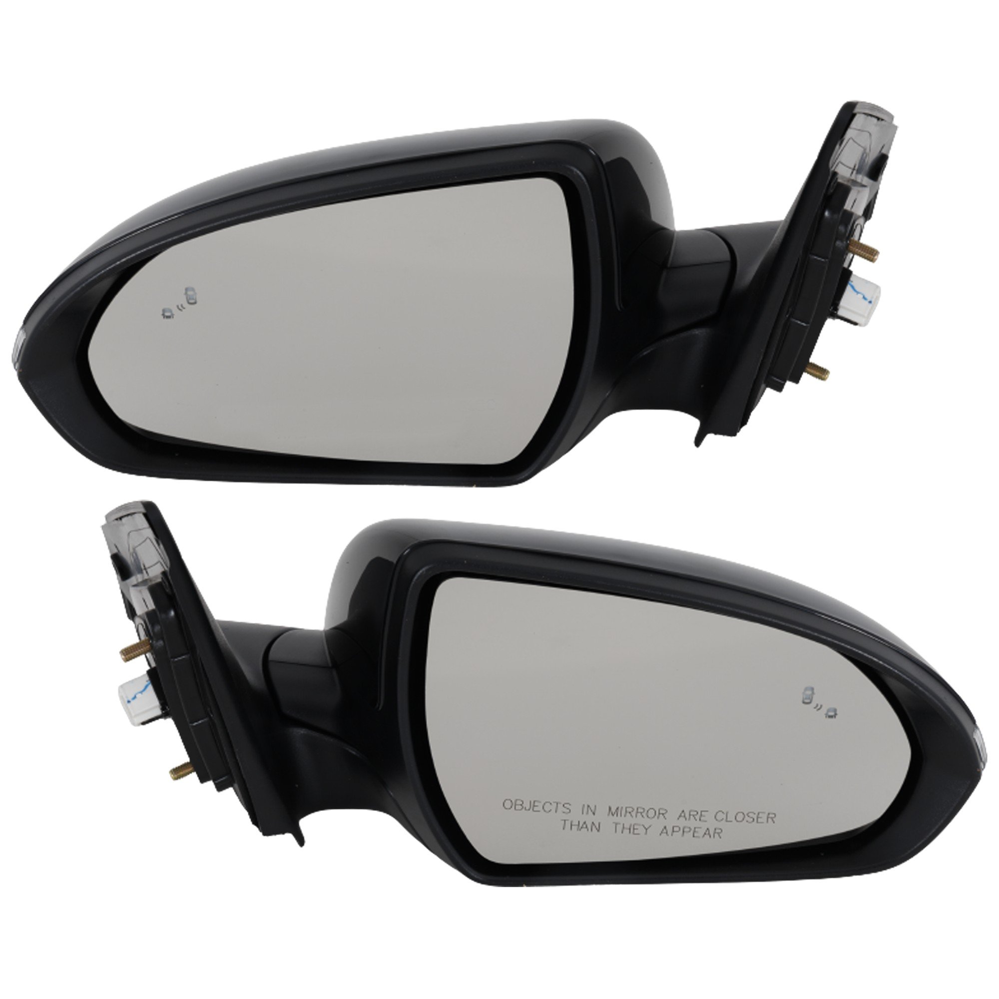 Mirror Pair/Set for Hyundai Elantra 2019-2020, Right (Passenger) and Left (Driver), Power, Manual Folding, Heated, Paintable, with Blind Spot Detection, In-housing Signal Light, Memory, without Auto Dimming, Built for Korean Vehicles, Replacement