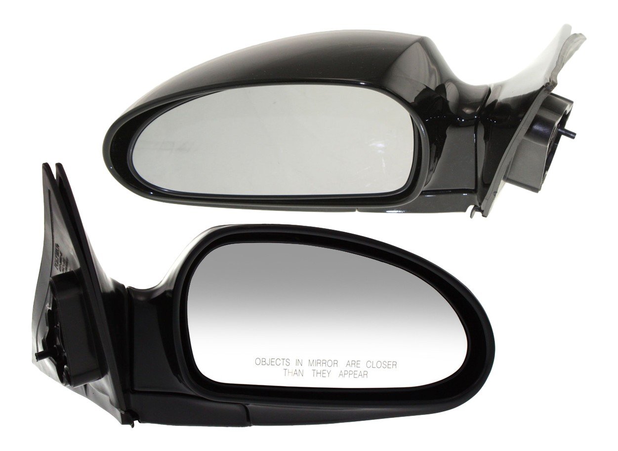 Mirror Pair/Set for 1999-2005 Hyundai Sonata, Right (Passenger) and Left (Driver), Power Operation, Manual Folding, Non-Heated, Paintable Replacement