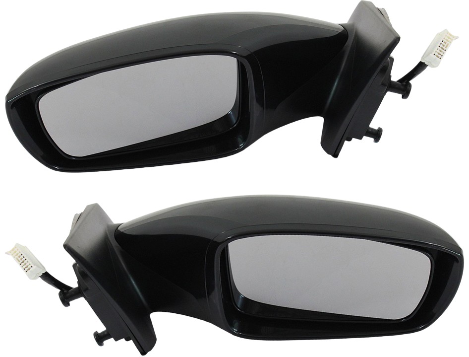 Power Mirror Pair/Set for Hyundai Sonata 2011-2014, Right (Passenger) and Left (Driver), Manual Folding, Heated, Paintable with Signal Light, Excludes Hybrid Model Replacement