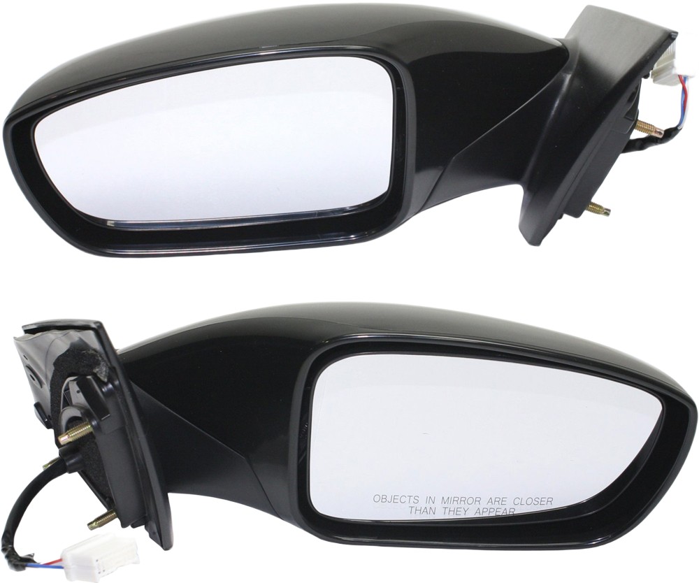 Power Mirror Pair/Set for Hyundai Sonata 2011-2014, Manual Folding, Non-Heated, Paintable, Right (Passenger) and Left (Driver), Excludes Hybrid Model, Without Signal Light, Replacement