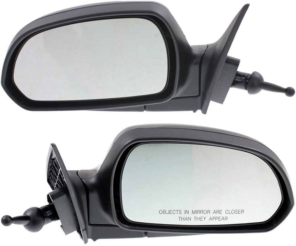 Manual Remote Mirror Pair/Set for Hyundai Elantra 2001-2006, Right (Passenger) and Left (Driver), Manual Folding, Non-Heated, Paintable, Without Auto Dimming, Blind Spot Detection, Memory, and Signal Light Replacement
