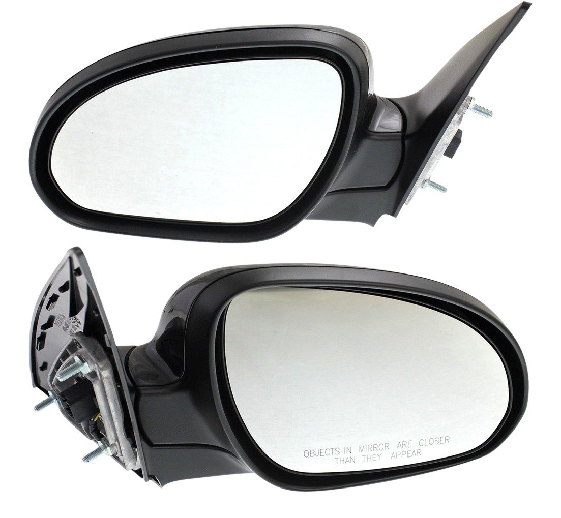 Power Heated Paintable Manual Folding Mirror Pair/Set for 2009-2012 Hyundai Elantra, Right (Passenger) and Left (Driver), without Auto Dimming, Blind Spot Detection, Memory, and Signal Light Replacement