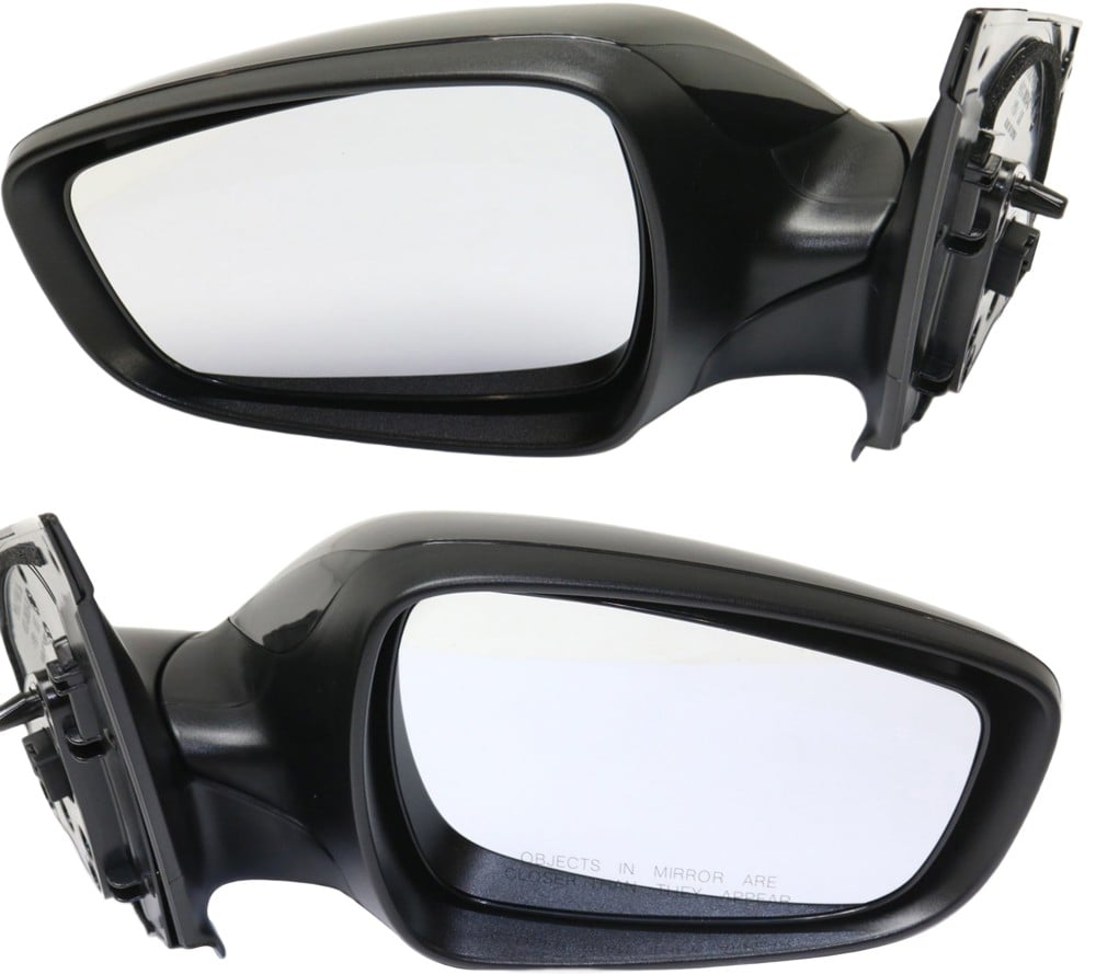 Power Mirror Pair/Set for Hyundai Accent 2012-2017, Right (Passenger) and Left (Driver), Manual Folding, Non-Heated, Paintable, without Auto Dimming or BSD, without Memory, includes Signal Light Replacement.