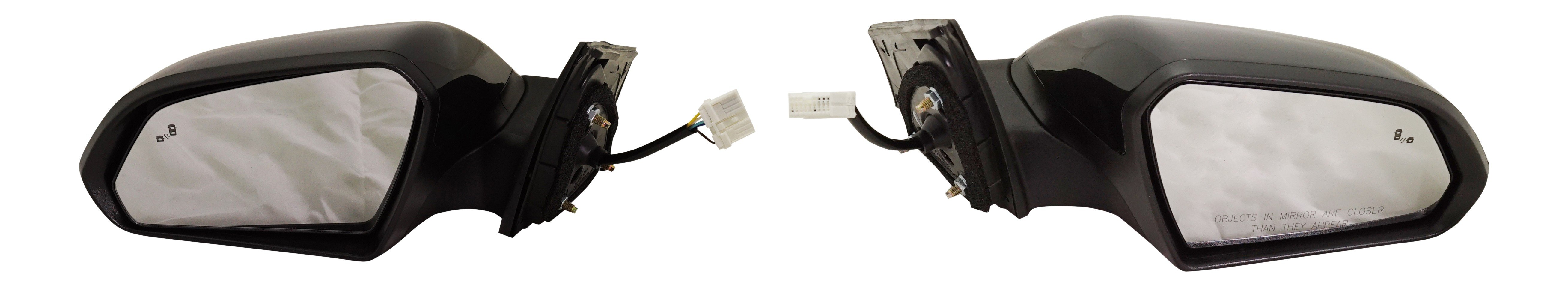 Mirror Pair/Set for Hyundai Sonata 2018-2019, Right (Passenger) and Left (Driver), Power, Manual Folding, Non-Heated, Paintable, with Blind Spot Detection, without Memory and Signal Light, Excludes Hybrid Model, Replacement