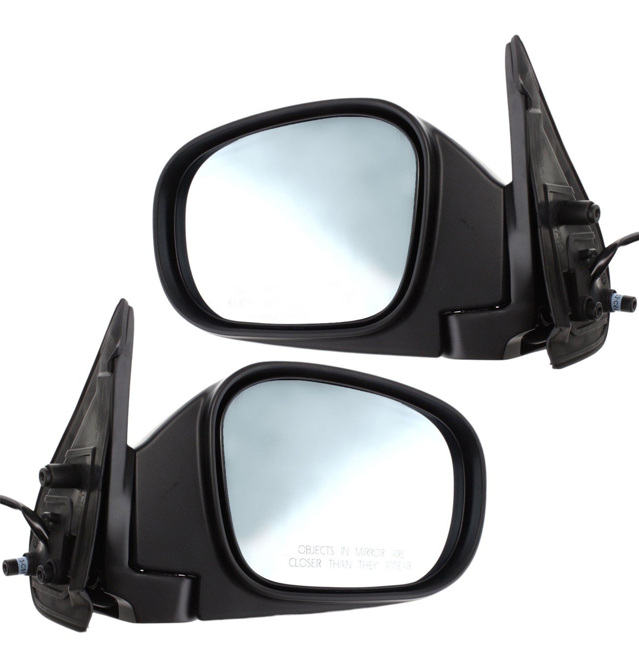 Mirror Pair/Set for Infiniti QX4 2001-2003, Right (Passenger) and Left (Driver), Power Operated, Manual Folding, Heated, Paintable, Blue Glass, Replacement