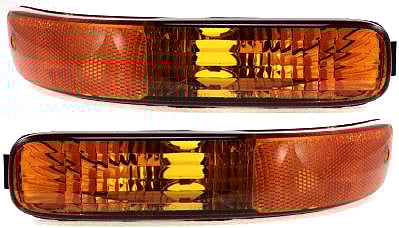Park/Signal/Side Marker Light Pair/Set for 2002-2004 Jeep Liberty, Right (Passenger) and Left (Driver), Lens and Housing Replacement