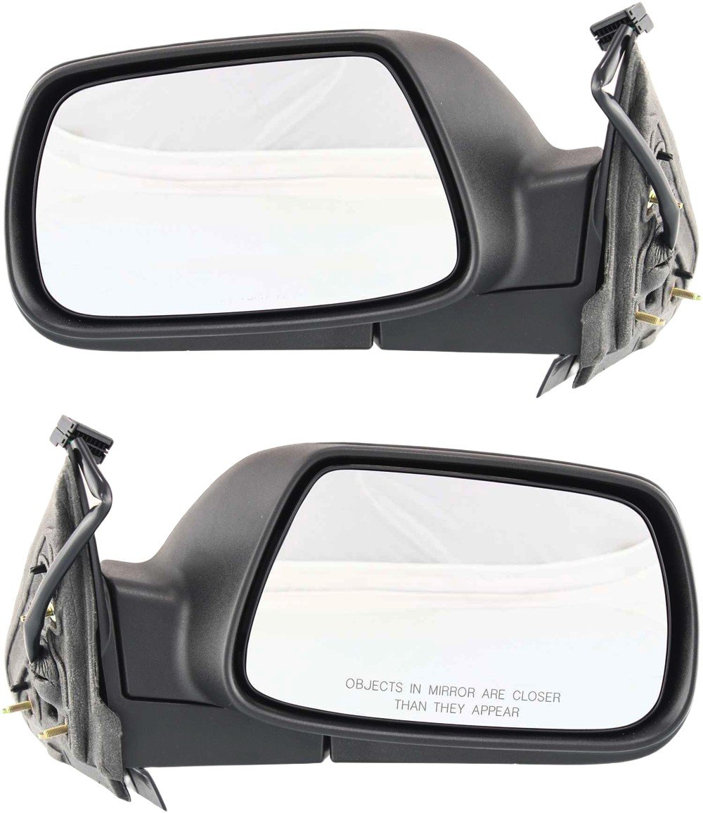 Mirror Pair/Set for Jeep Grand Cherokee 2005-2010, Right (Passenger) and Left (Driver), Power, Manual Folding, Non-Heated, Textured, Without Memory, Replacement